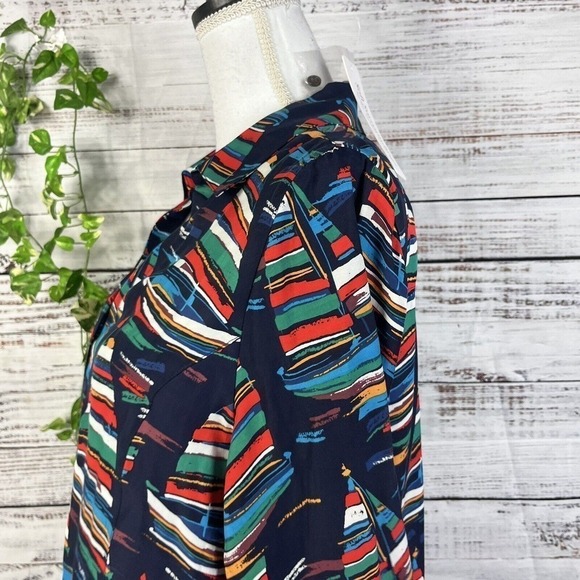 Soft Surroundings Blouse Shirt size Medium Sail Away Sailor Sail Boats Nautical - Picture 14 of 16